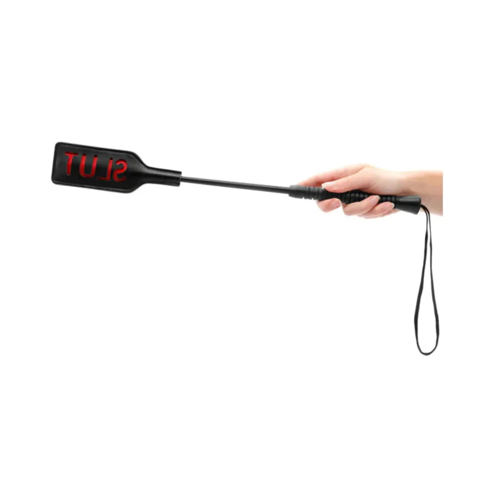 Ouch! 'Slut' Crop Black Large by Bondage & Fetish Toys