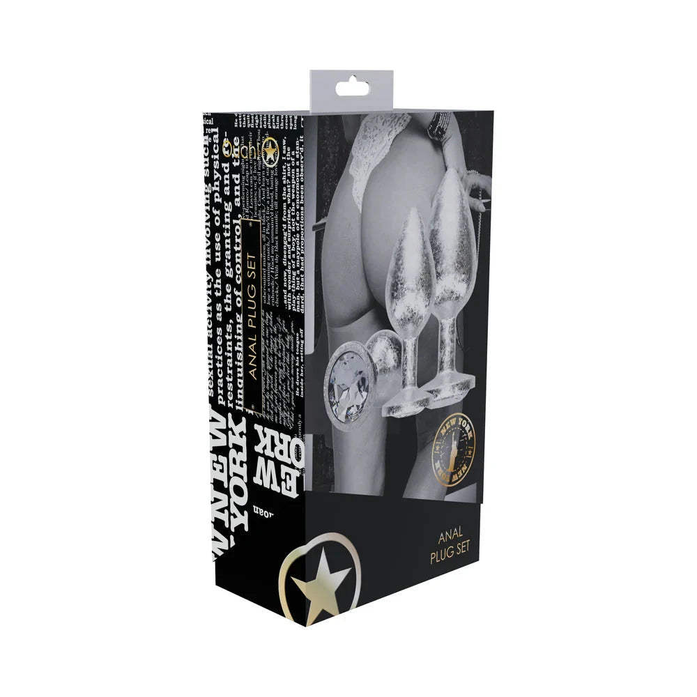 Ouch! International New York Collection Metal Anal Plug Set Silver by Anal Toys & Stimulators
