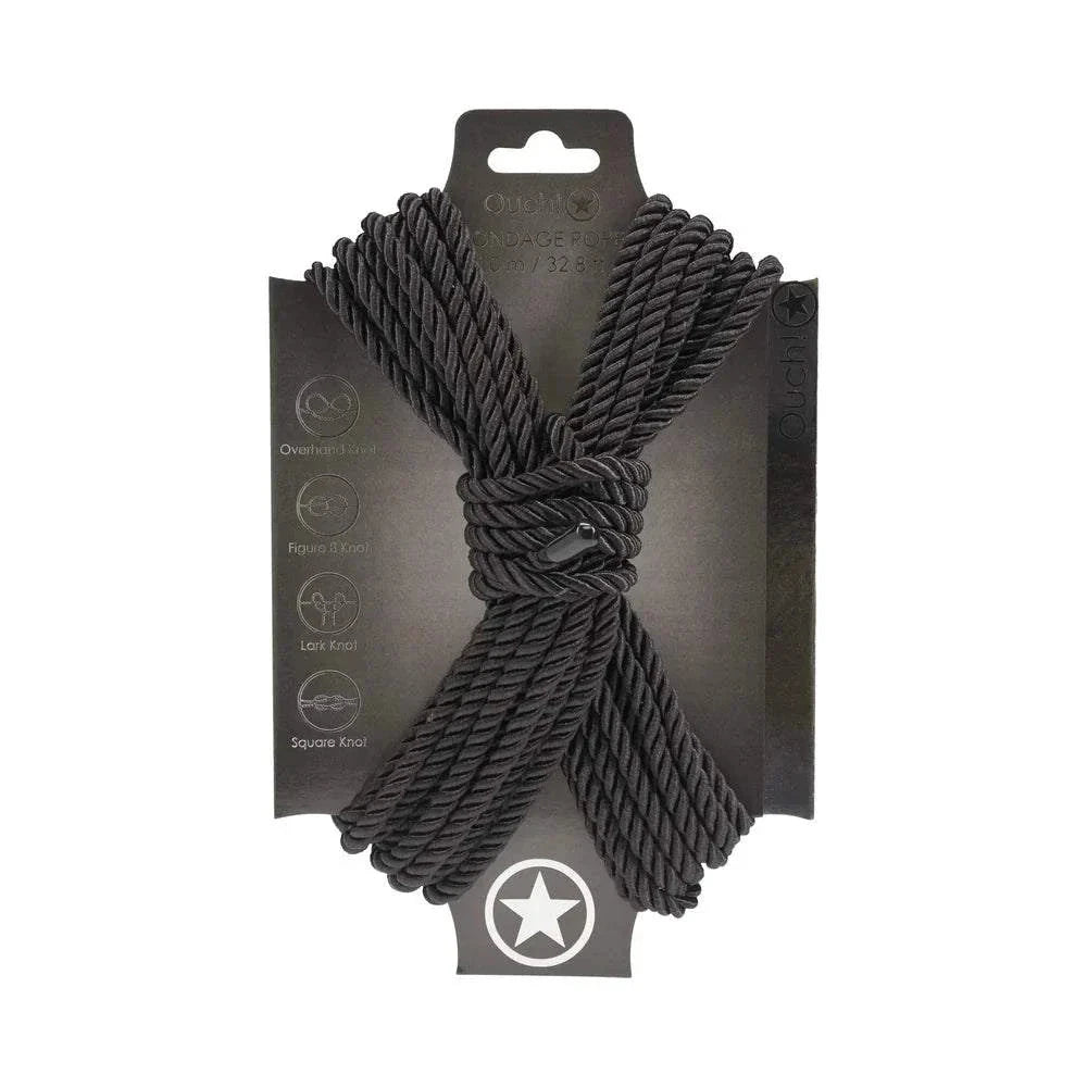 Ouch! Bondage Rope 10 m Nylon Black by Bondage & Fetish Toys