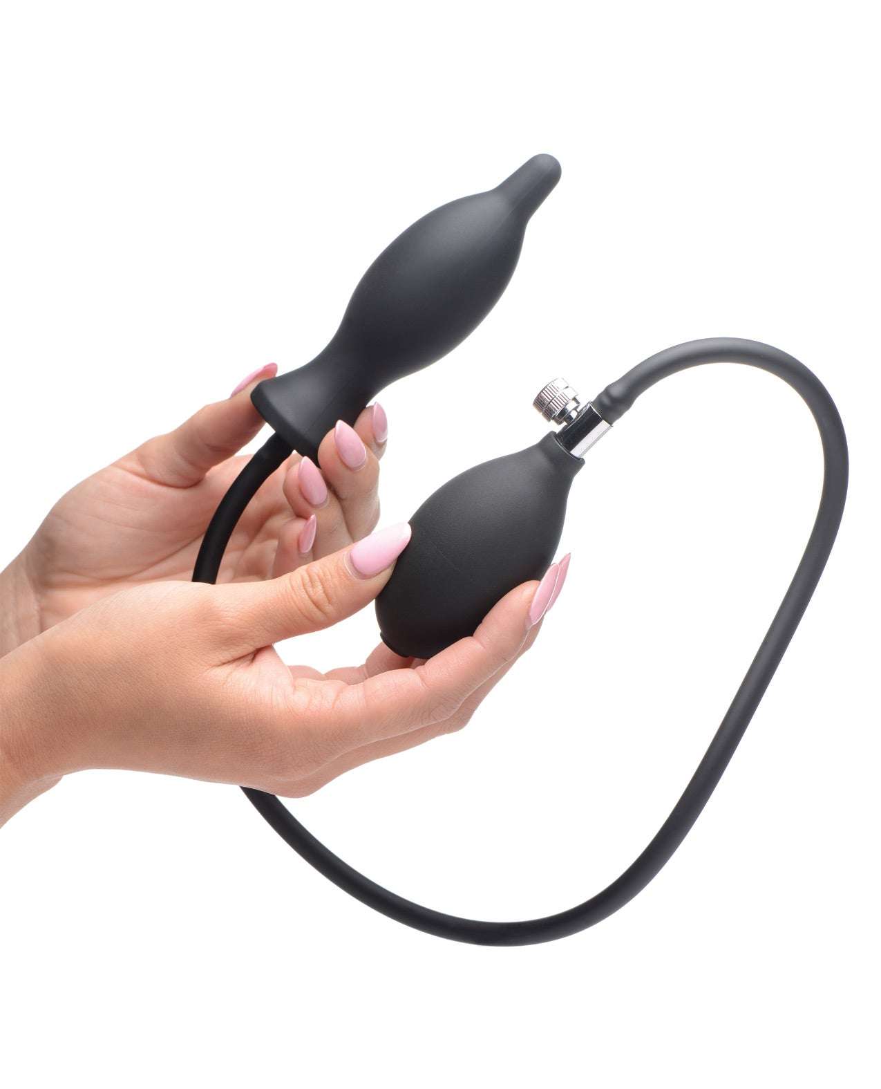 Master Series Dark Inflator Inflatable Silicone Anal Plug - Black by Anal Toys & Stimulators