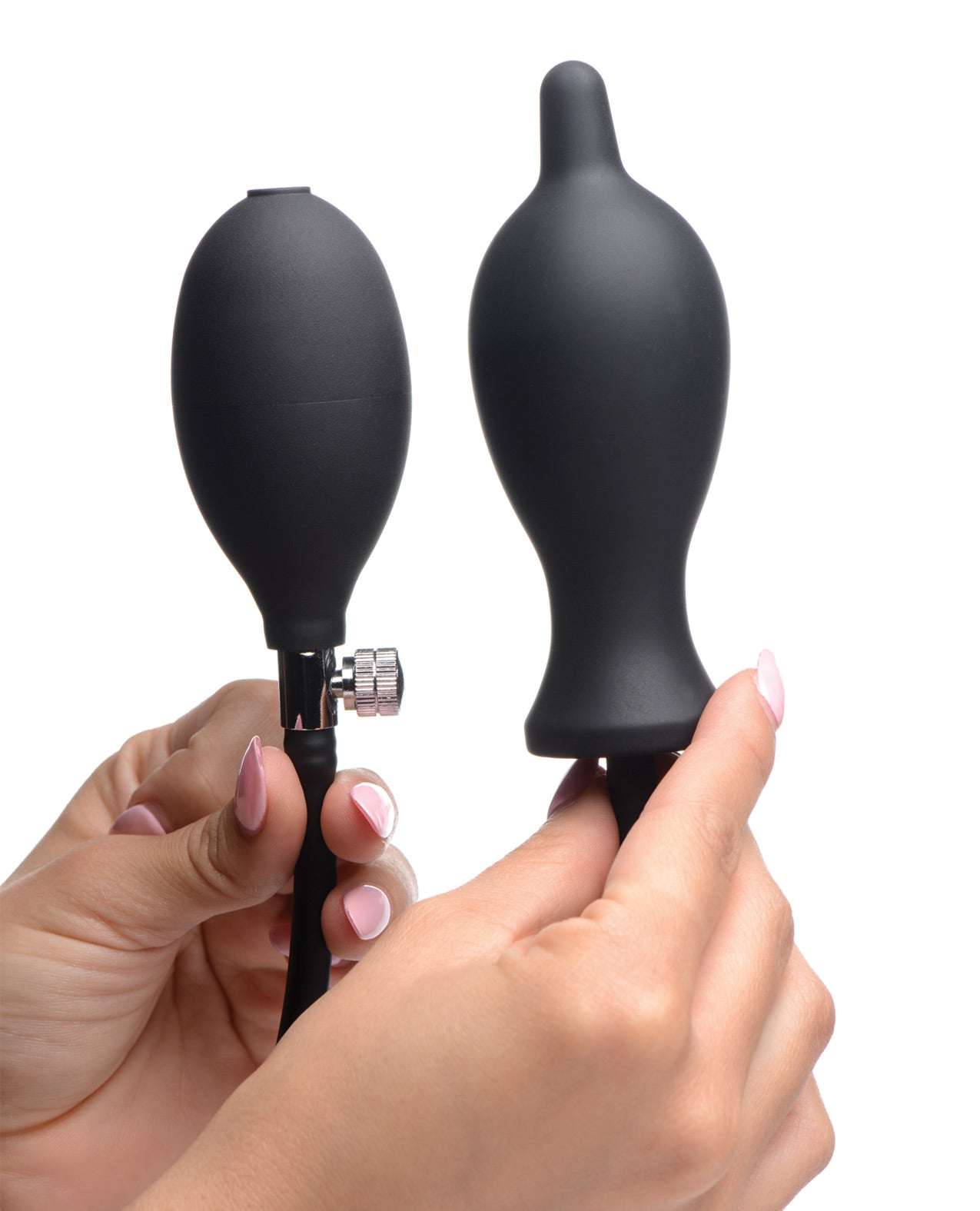 Master Series Dark Inflator Inflatable Silicone Anal Plug - Black by Anal Toys & Stimulators