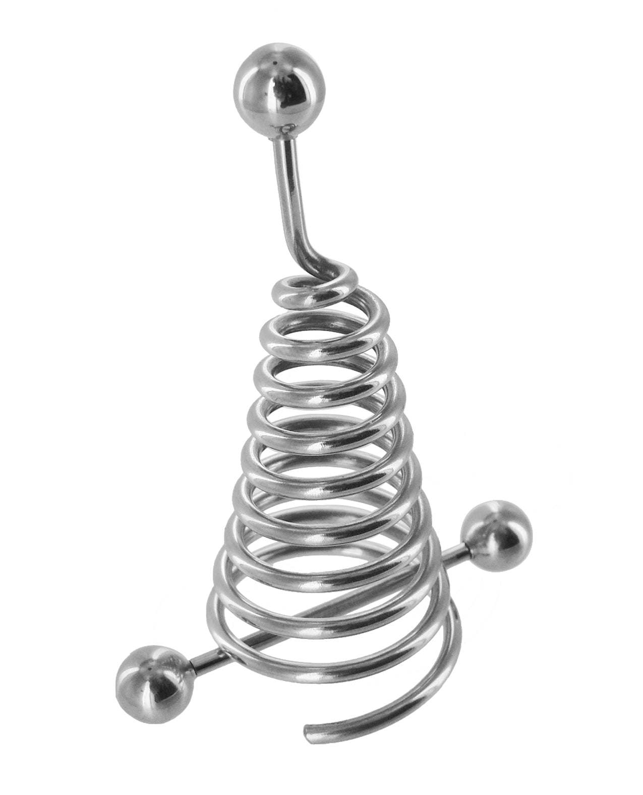 Master Series Nipple Spiral Extender and Barbell stainless steel piercing accessory for nipple stretching and torture
