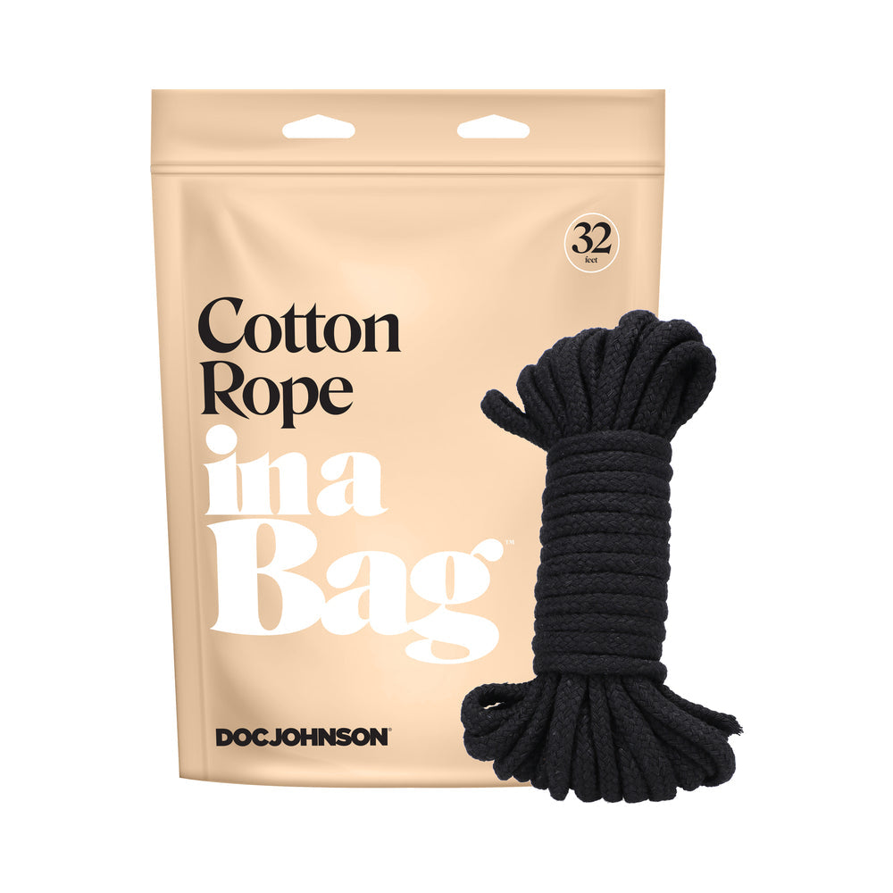 In A Bag Cotton Rope 32ft Black by Bondage & Fetish Toys