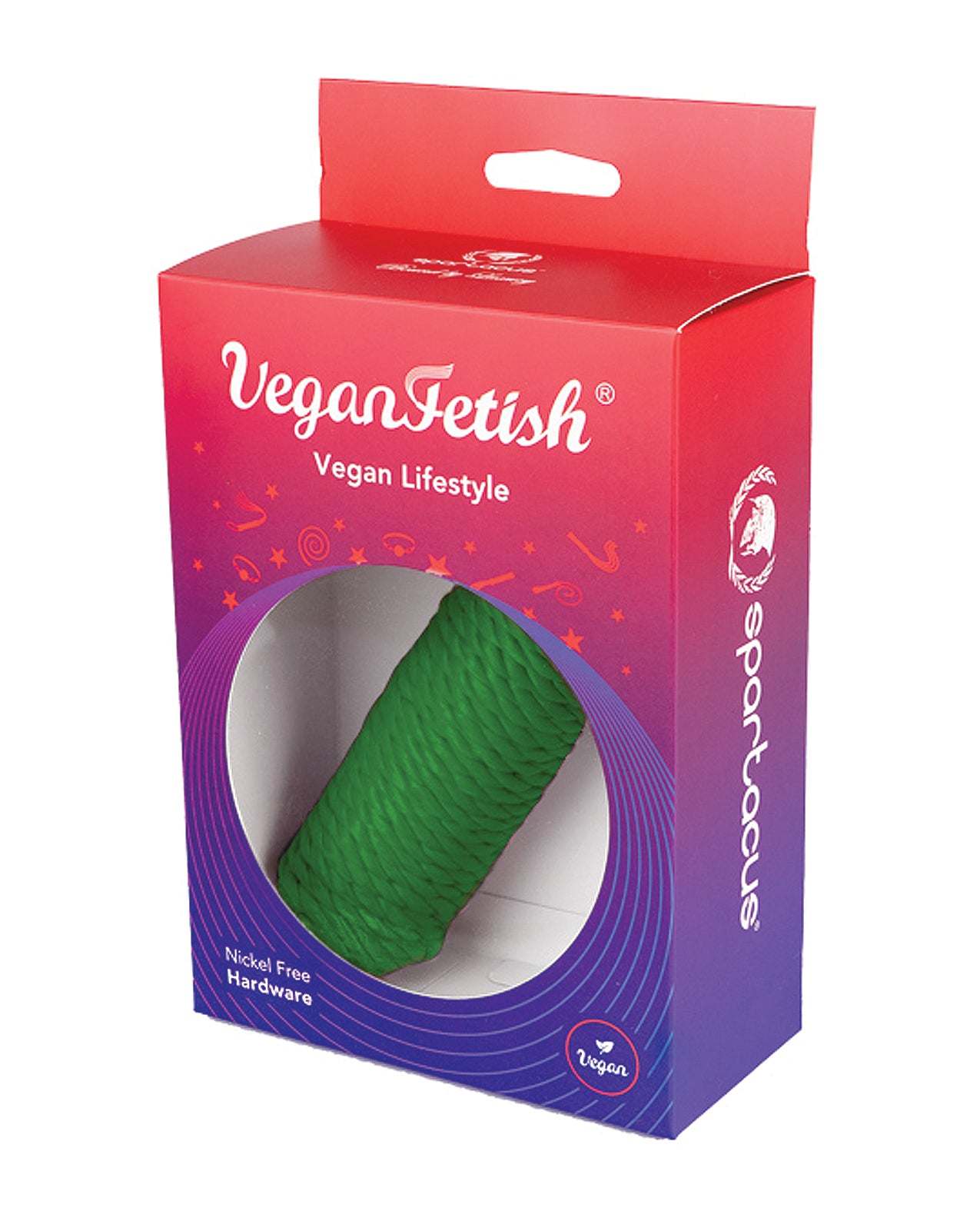 Spartacus Nylon Rope 10mm green packaged for vegan lifestyle bondage and play.