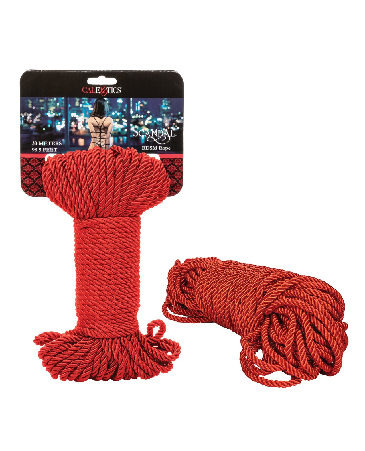 Scandal BDSM Rope 98.5ft/ 30m - Red by Bondage & Fetish Toys