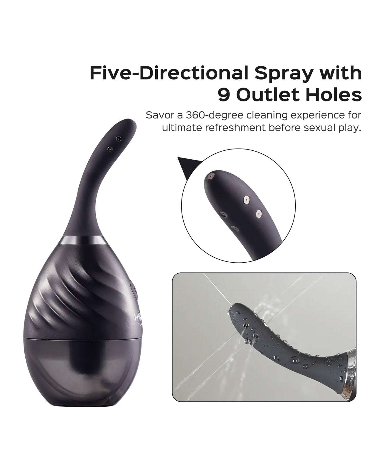 Bulby Auto Spray Anal Douche System - Black by Sexual Wellness