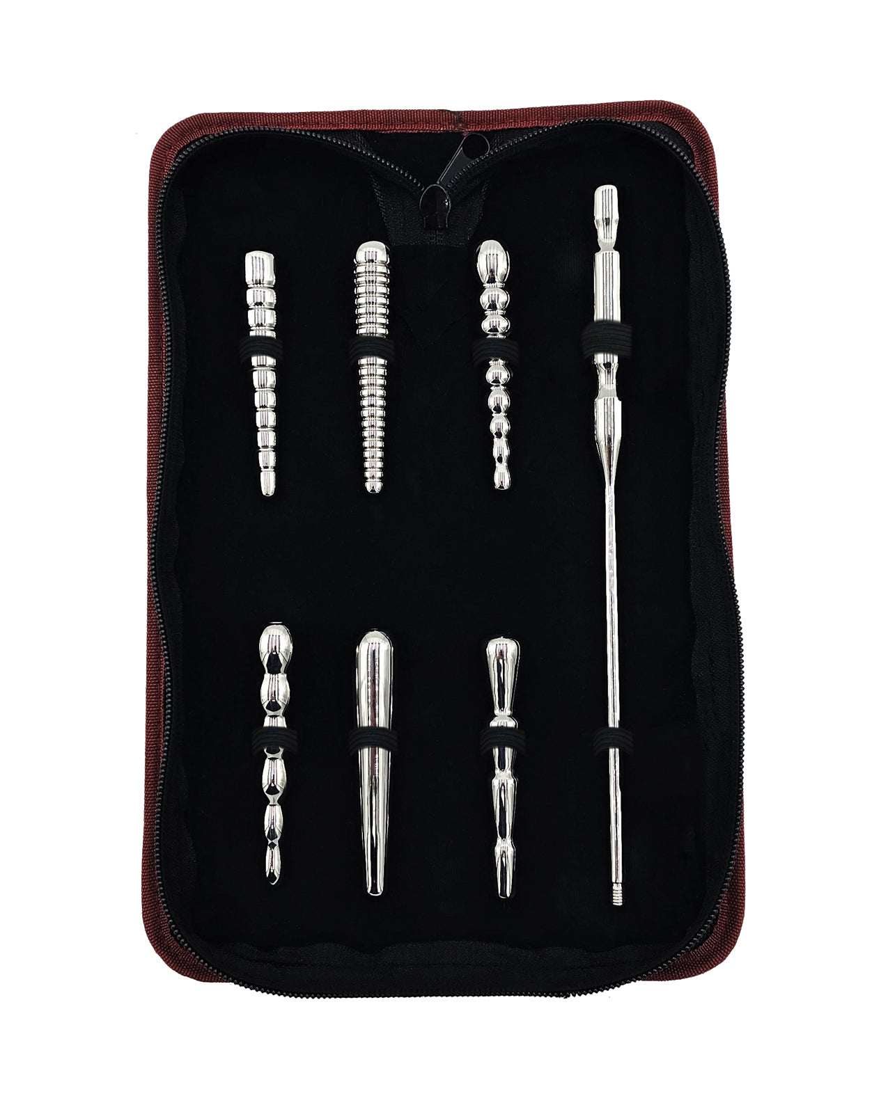 Rouge Stainless Steel Penis Plug Set of 4 - Silver by Bondage & Fetish Toys