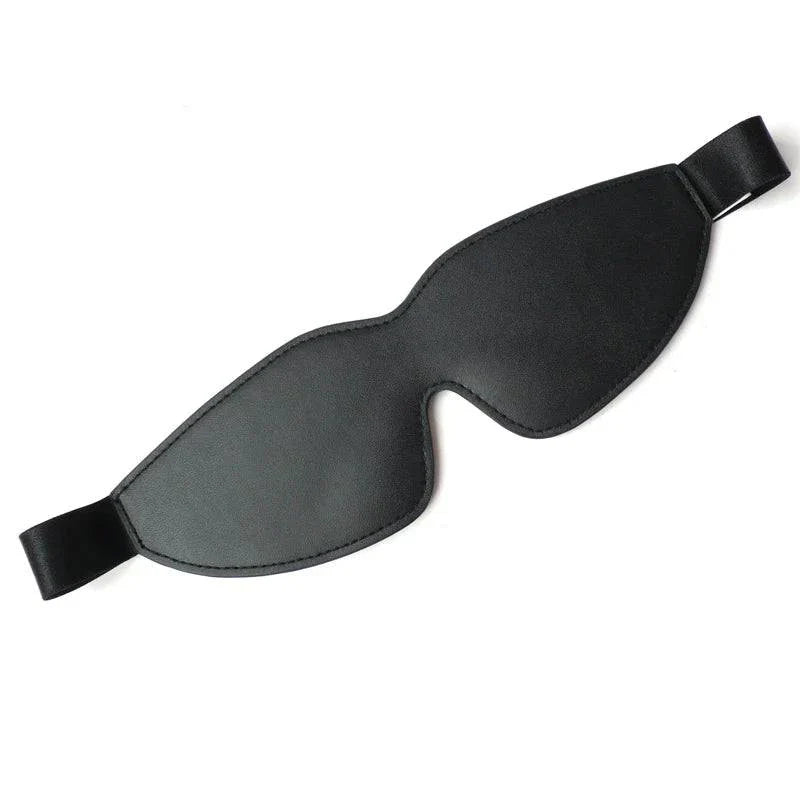 Black KinkLab padded blindfold with contoured cushioning and elastic band for comfortable, secure fit