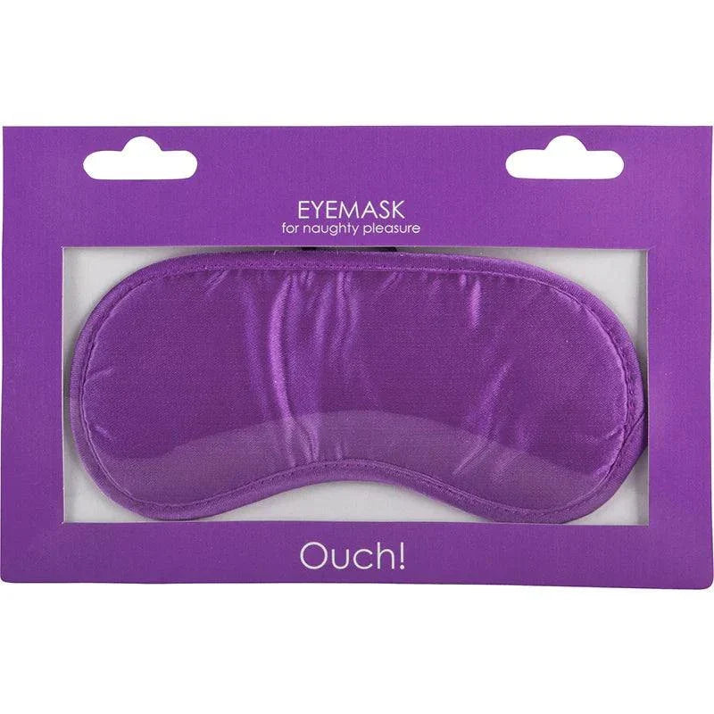 Purple Ouch! eye mask blindfold with elastic strap for intimate and sensory play
