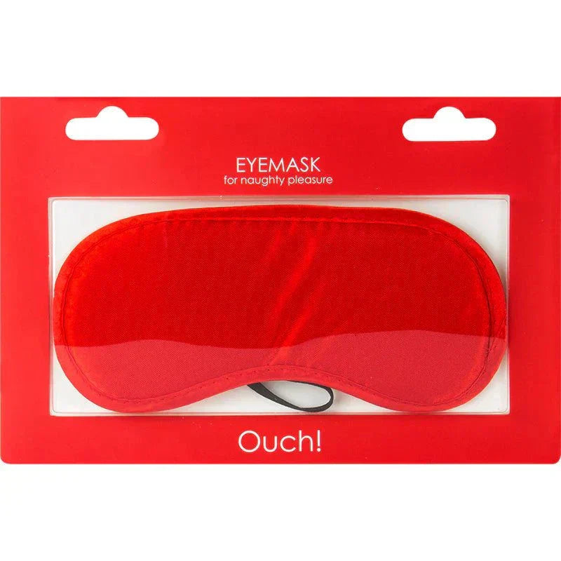 Ouch! Eye mask Blindfold red polyester sleep mask with elastic strap for nightshade and pleasure