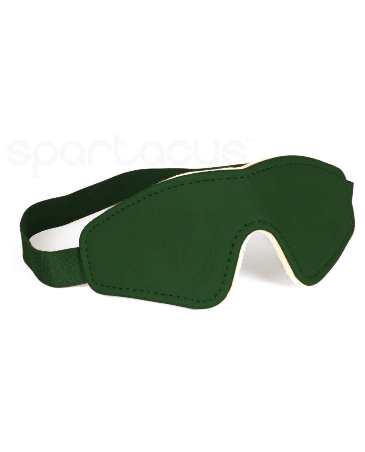 Spartacus PU Blindfold in green with plush lining and elastic band for total darkness