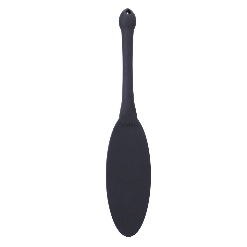 Tantus Gen Silicone Paddle black versatile impact play silicone paddle with ergonomic handle and insertable length