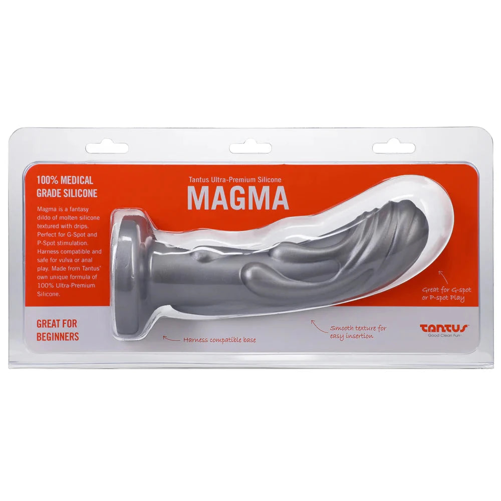Tantus Magma 7 in. Fantasy Dildo Medium-Firm Silver by Anal Toys & Stimulators