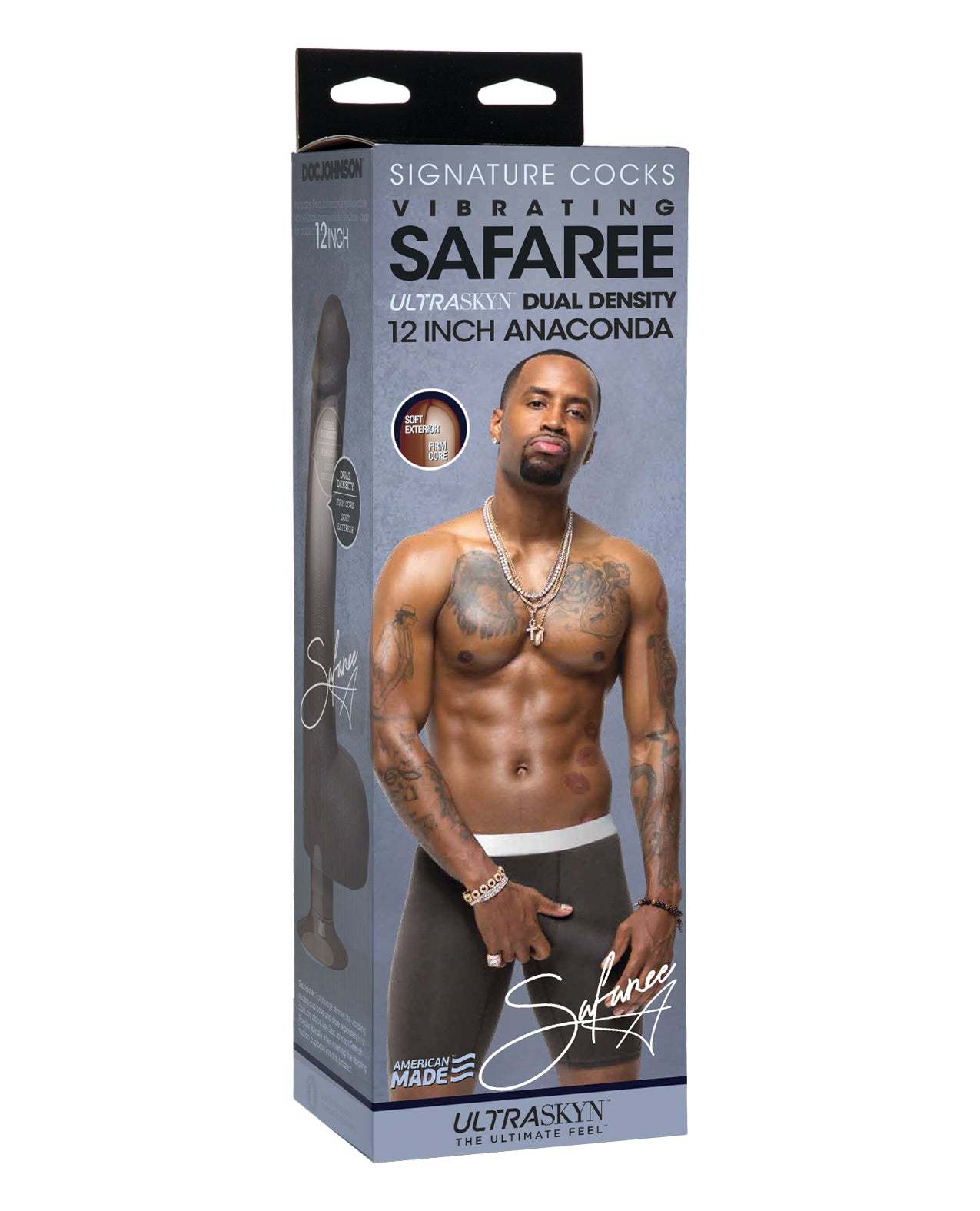 Signature Cocks ULTRASKYN 12" Cock Vibrating w/ Vac-U-Lock Suction Cup- Safaree Samuels Anaconda by Anal Toys & Stimulators
