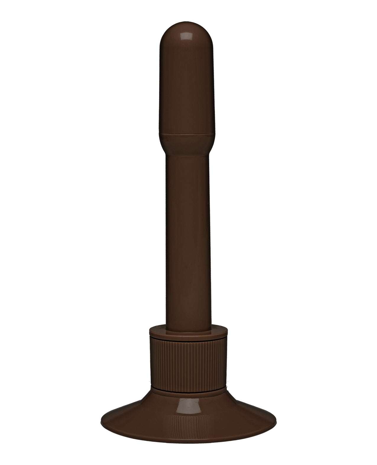 Signature Cocks ULTRASKYN 12-inch vibrating dildo with Vac-U-Lock suction cup in dark brown color