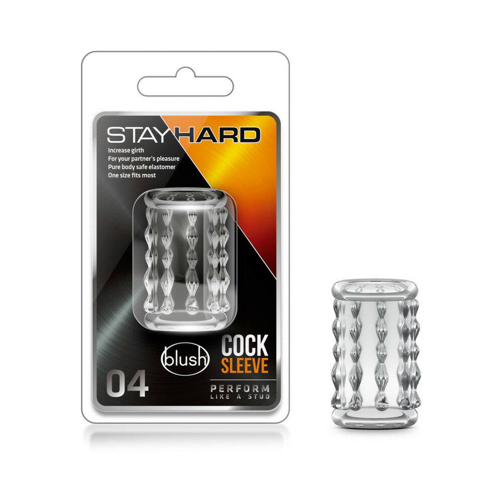 Stay Hard Cock Sleeve 04 clear penis enhancer with textured ridges for added stimulation and comfortable stretchy fit