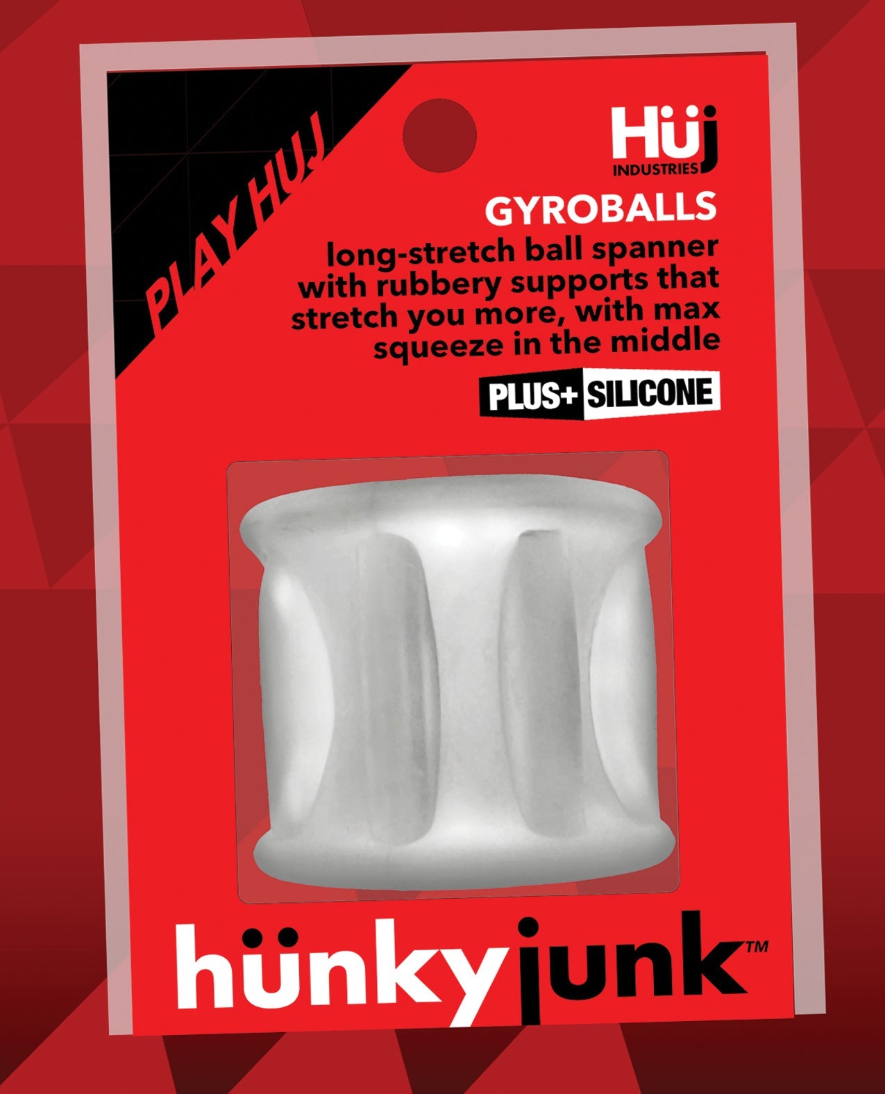 Hunky Junk Gyroball Ballstretcher - Clear Ice by Cock & Balls