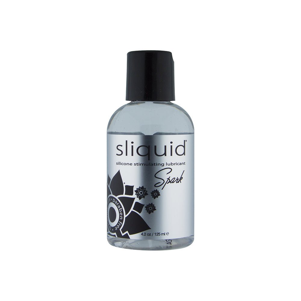 Sliquid Spark Silicone personal lubricant 4.2oz bottle with refreshing menthol and long-lasting silicone formula