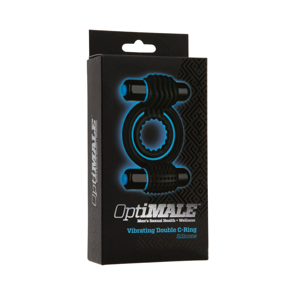 OptiMALE – Vibrating Double C-Ring Black by Cock & Balls