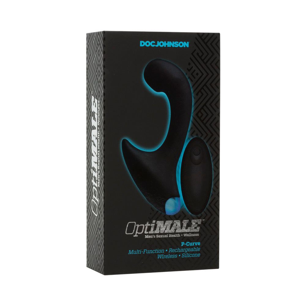 OptiMALE Vibrating P-Massager with Wireless Remote Black by Anal Toys & Stimulators