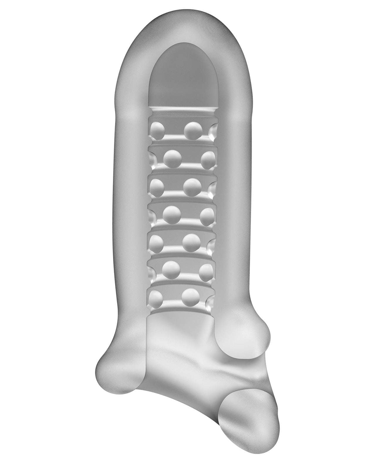 OptiMALE Extender with ball strap thick frosted textured sleeve for enhanced length and girth