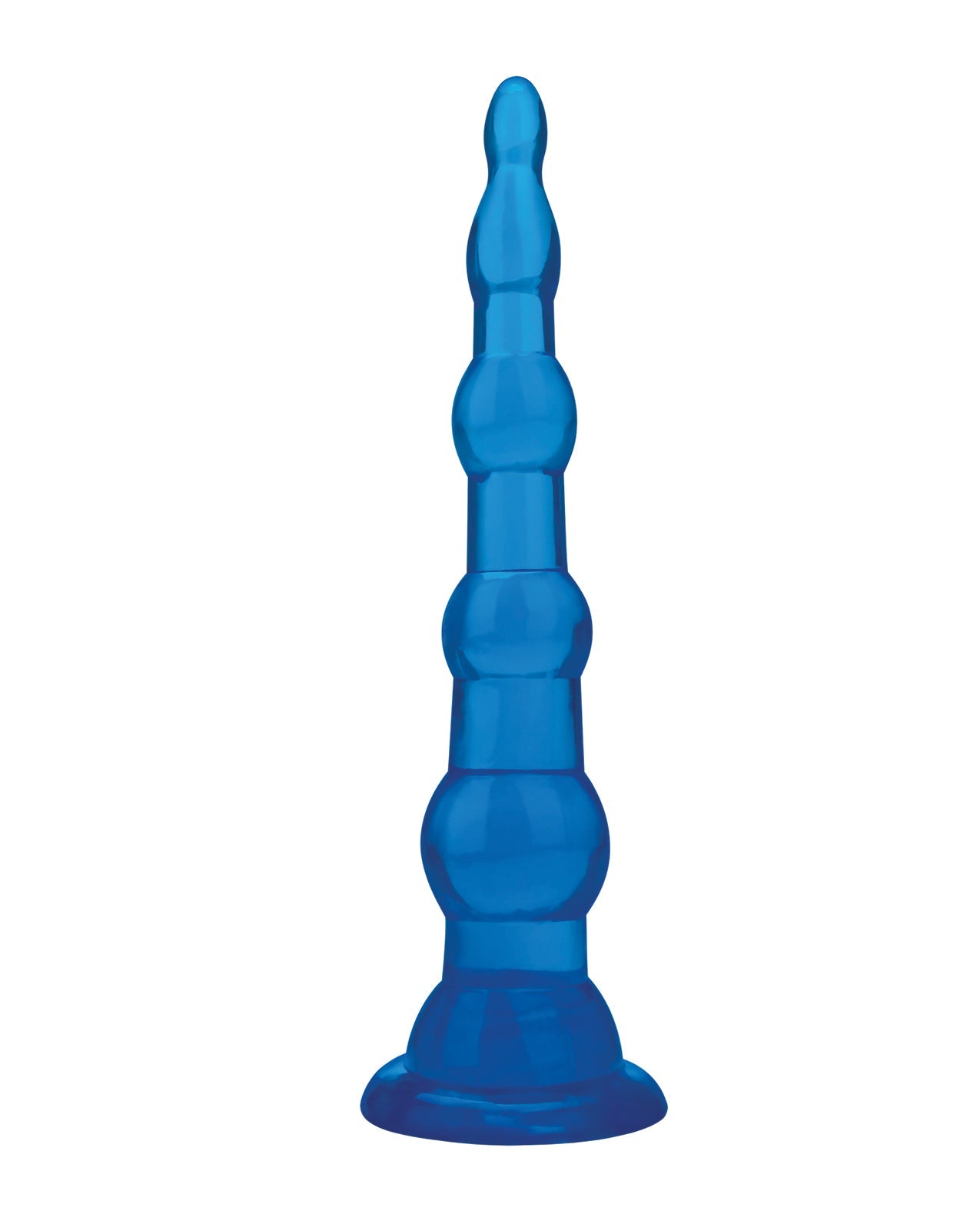 Blue Line C & B 6.75" Anal Beads w/Suction Base - Jelly Blue by Anal Toys & Stimulators