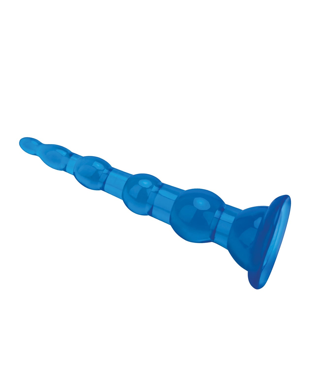 Blue Line C & B 6.75" Anal Beads w/Suction Base - Jelly Blue by Anal Toys & Stimulators