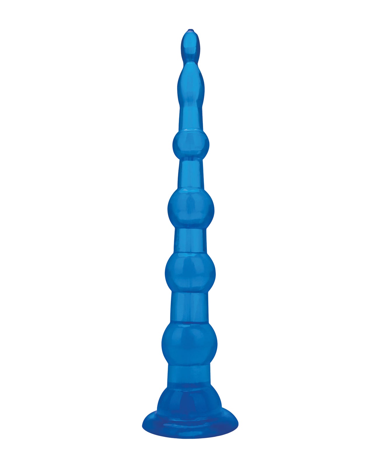 Blue Line C & B 8.5" Anal Beads w/Suction Base - Jelly Blue by Anal Toys & Stimulators