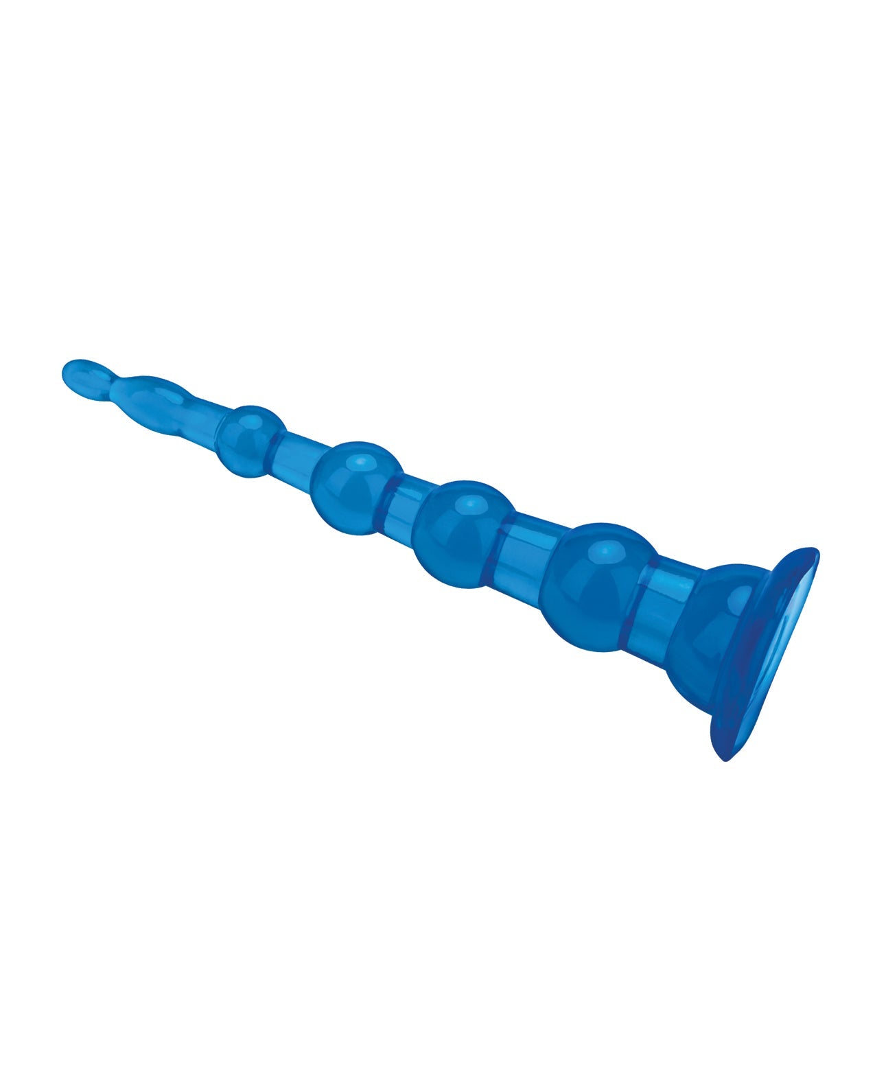 Blue Line C & B 8.5" Anal Beads w/Suction Base - Jelly Blue by Anal Toys & Stimulators