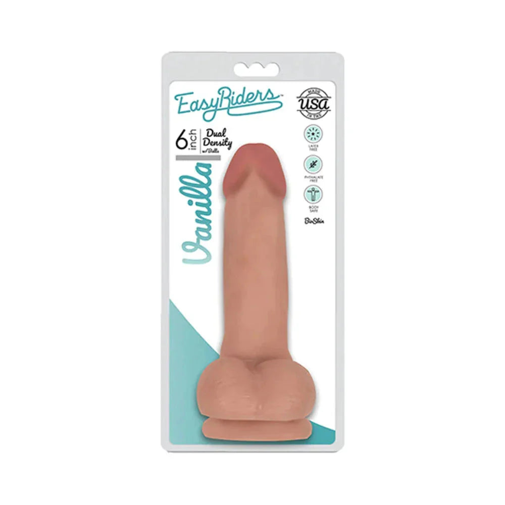 Curve Toys Easy Riders Dual Density Dildo with Balls & Suction Cup