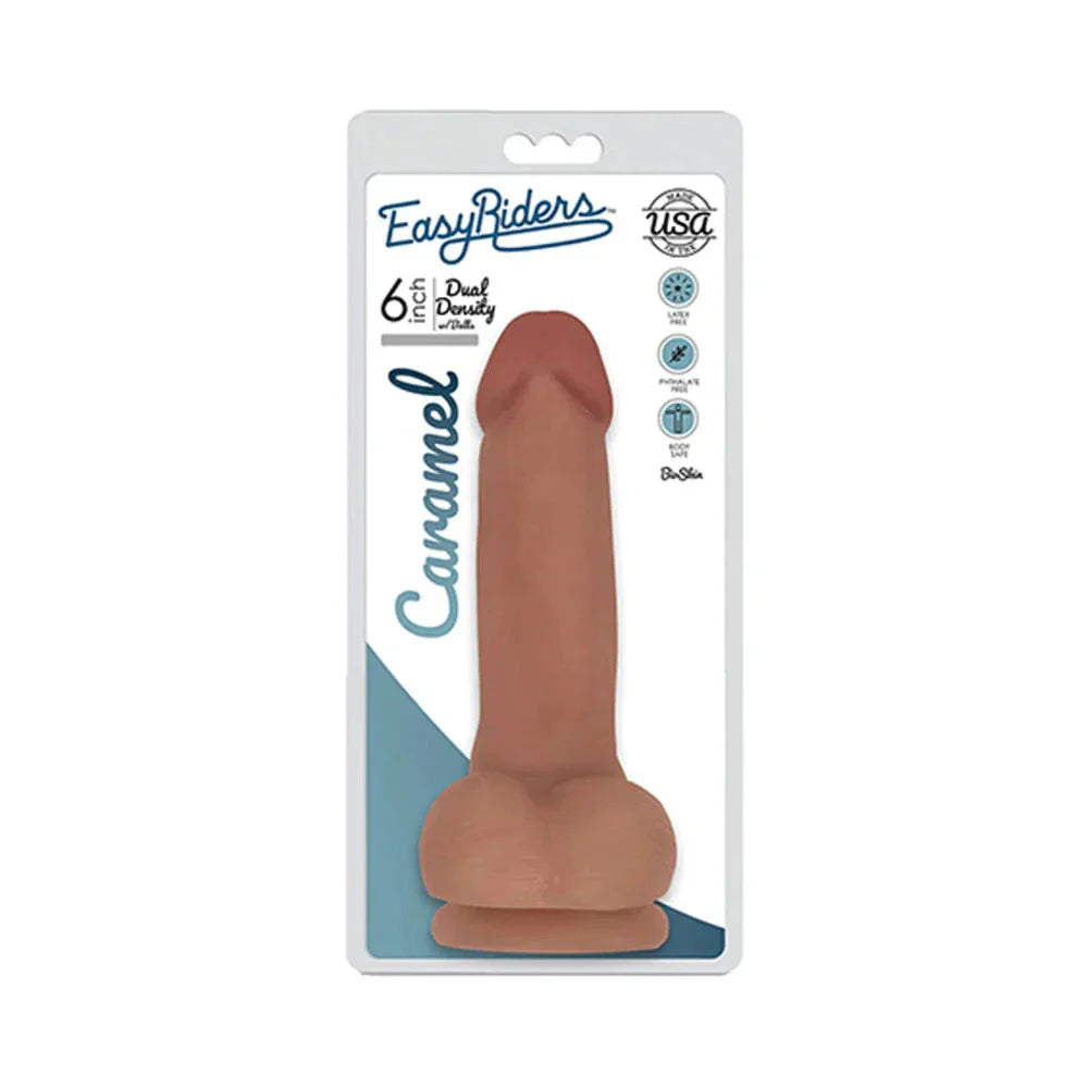 Curve Toys Easy Riders Dual Density Dildo with Balls & Suction Cup