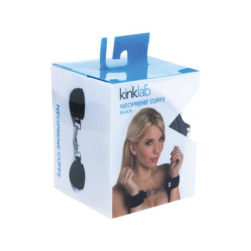 Kinklab Neoprene Black adjustable Velcro cuffs for wrists and ankles in retail packaging