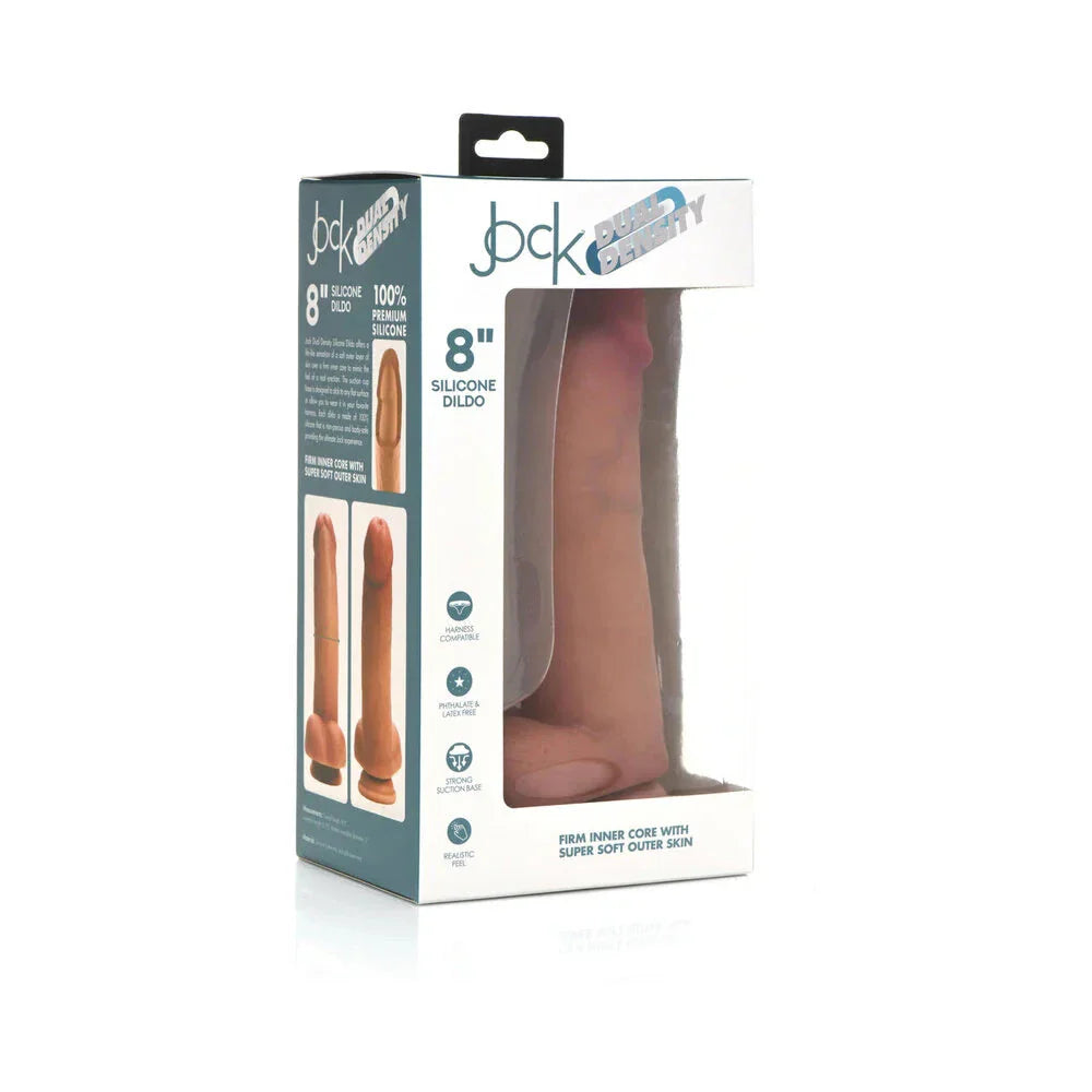 Curve Toys Jock Dual Density Silicone Dildo with Balls & Suction Cup
