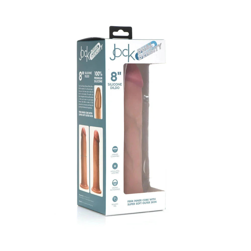 Curve Toys Jock Dual Density 8 in. Silicone Dildo with Suction Cup Light by Anal Toys & Stimulators