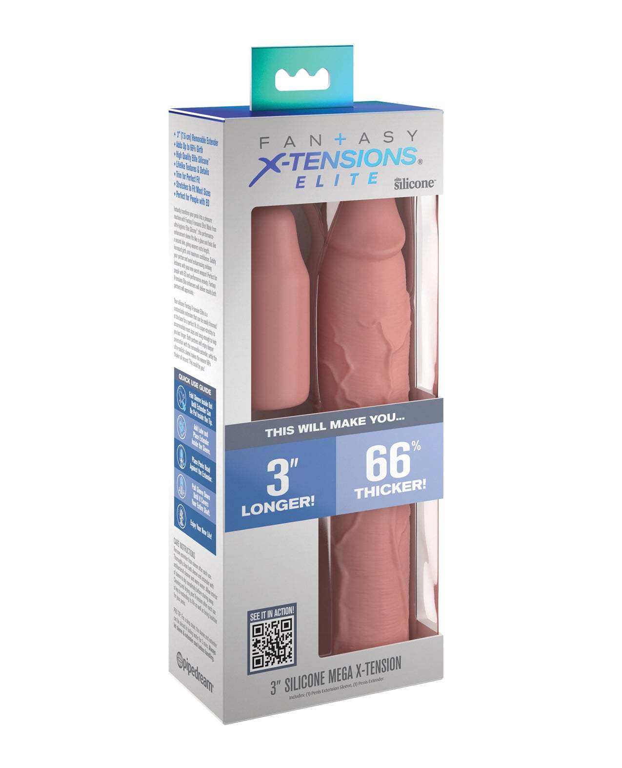 Fantasy X-Tensions Elite 9 Inch Sleeve With 3 Inch Plug - Light by Cock & Balls