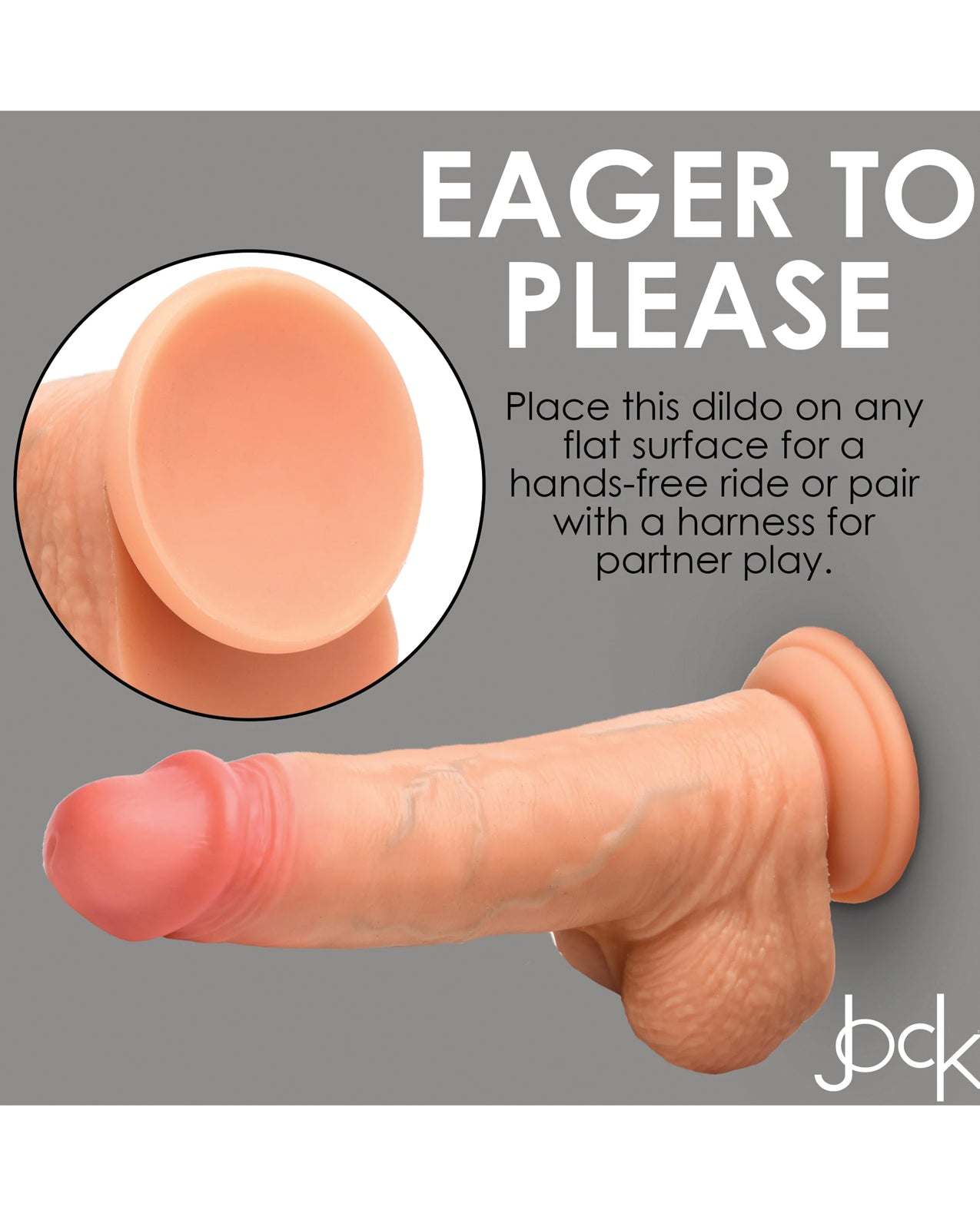 Curve Toys Jock Real Skin Silicone 8" Dildo w/Balls by Anal Toys & Stimulators