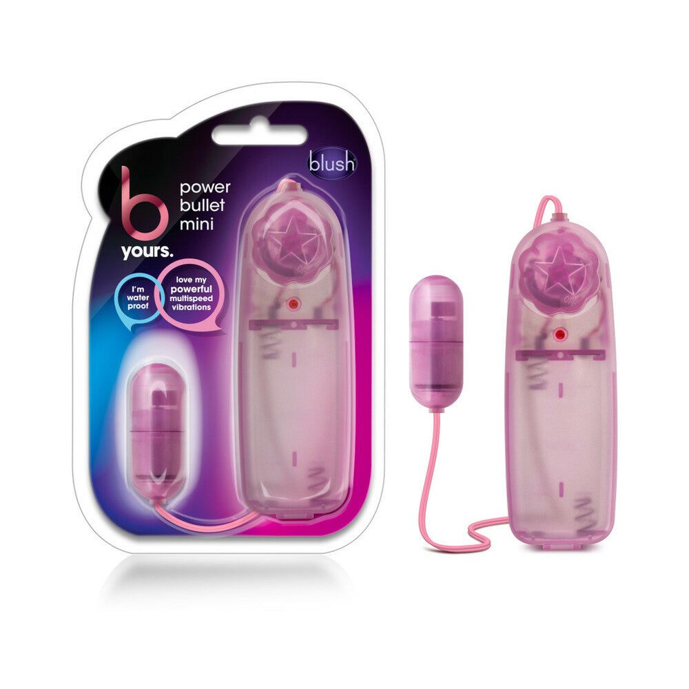 Pink B Yours Power Bullet Mini remote-controlled vibrator with multispeed settings and splash-proof design.