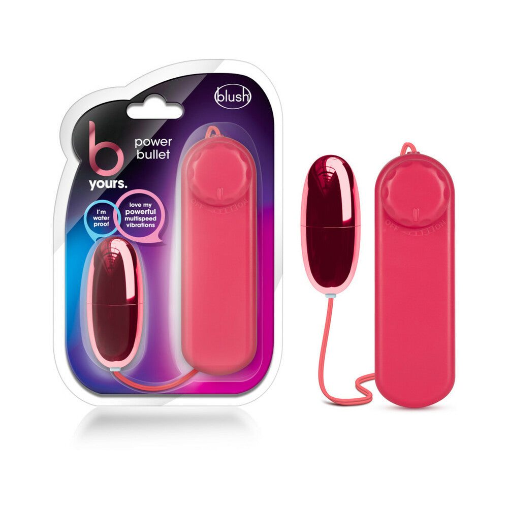 B Yours Power Bullet remote-controlled egg vibrator in red with compact remote and waterproof design