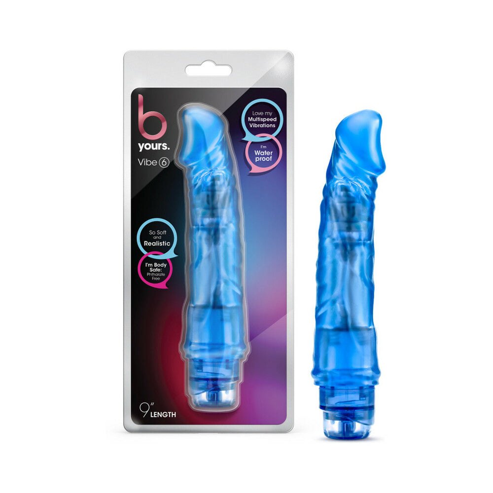 Blue B Yours Vibe 6 realistic 9.25 inch vibrating dildo with multi-speed and waterproof design