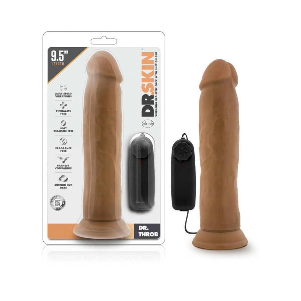 Dr. Skin Dr. Throb Realistic 9.5 in. Vibrating Dildo with Multi-Speed Textured Design by Anal Toys & Stimulators