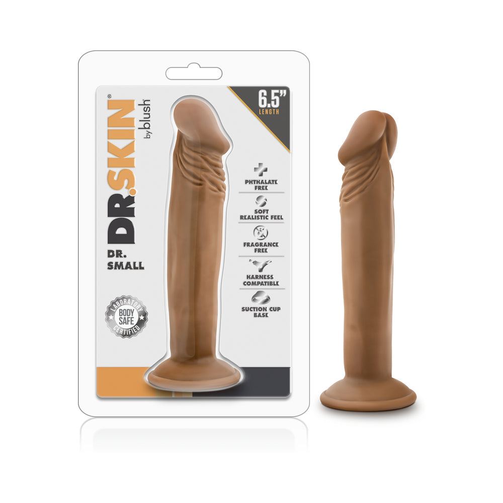 Dr. Skin Dr. Small 6.5 inch realistic tan dildo with suction cup base and body-safe material