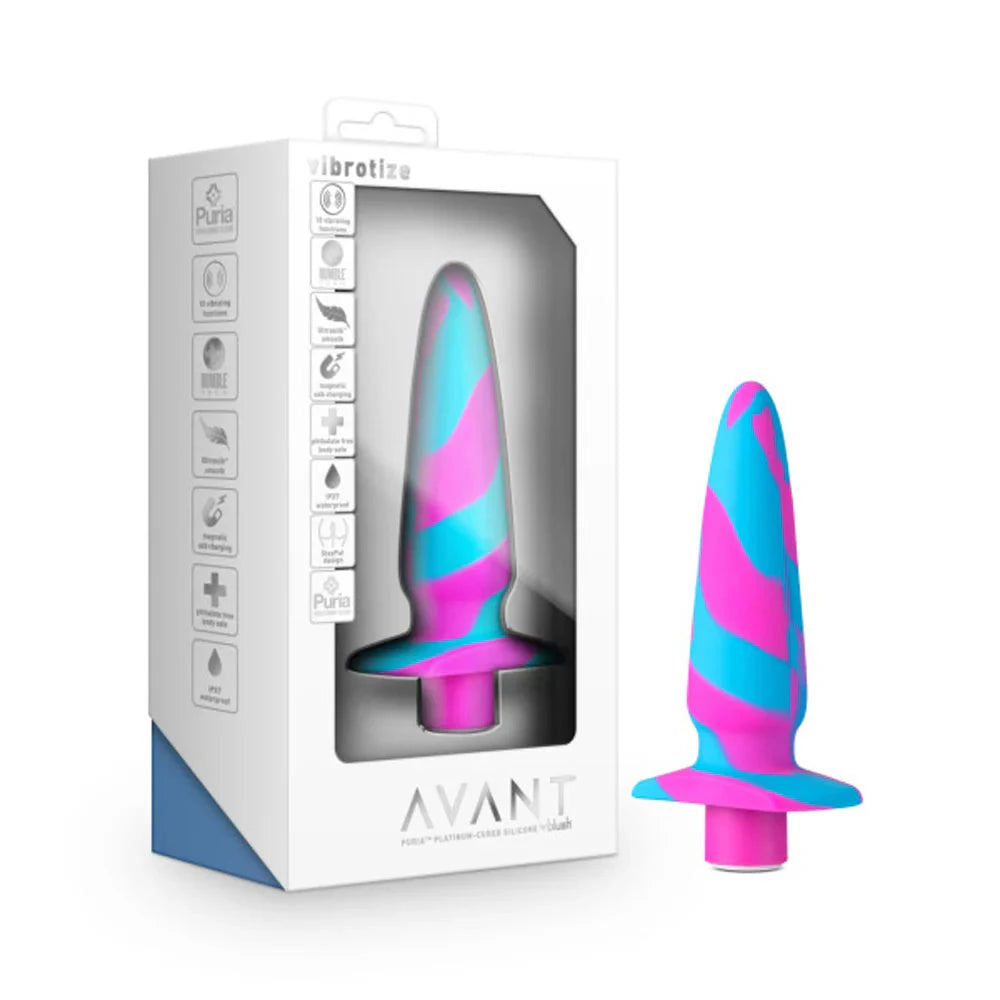 Blush Avant Vibrotize Vibrating Silicone Anal Plug Fuchsia by Anal Toys & Stimulators