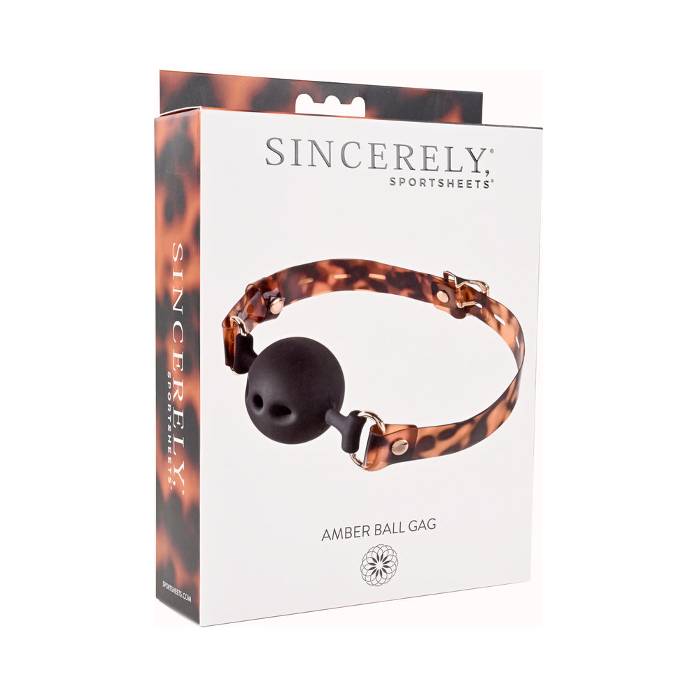 Sincerely, Sportsheets Amber Adjustable Silicone Breathable Ball Gag Tortoiseshell by Bondage & Fetish Toys
