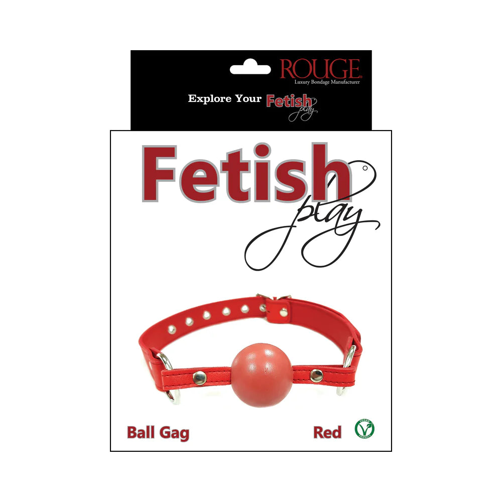 Rouge Fetish Play Vegan Ball Gag Red by Bondage & Fetish Toys
