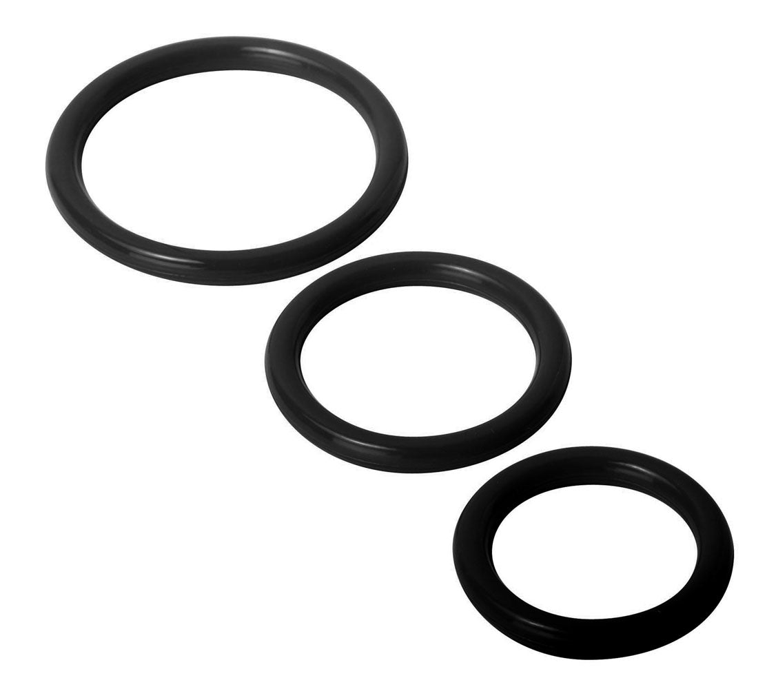 Trinity Silicone Cock Rings - Black by Cock & Balls