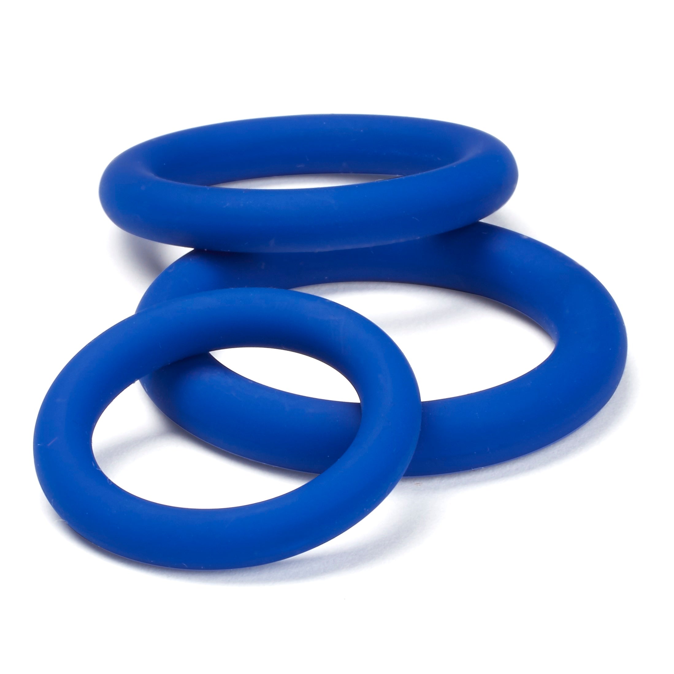 Pro Sensual Silicone Cock Ring 3 Pack - Blue by Cock & Balls