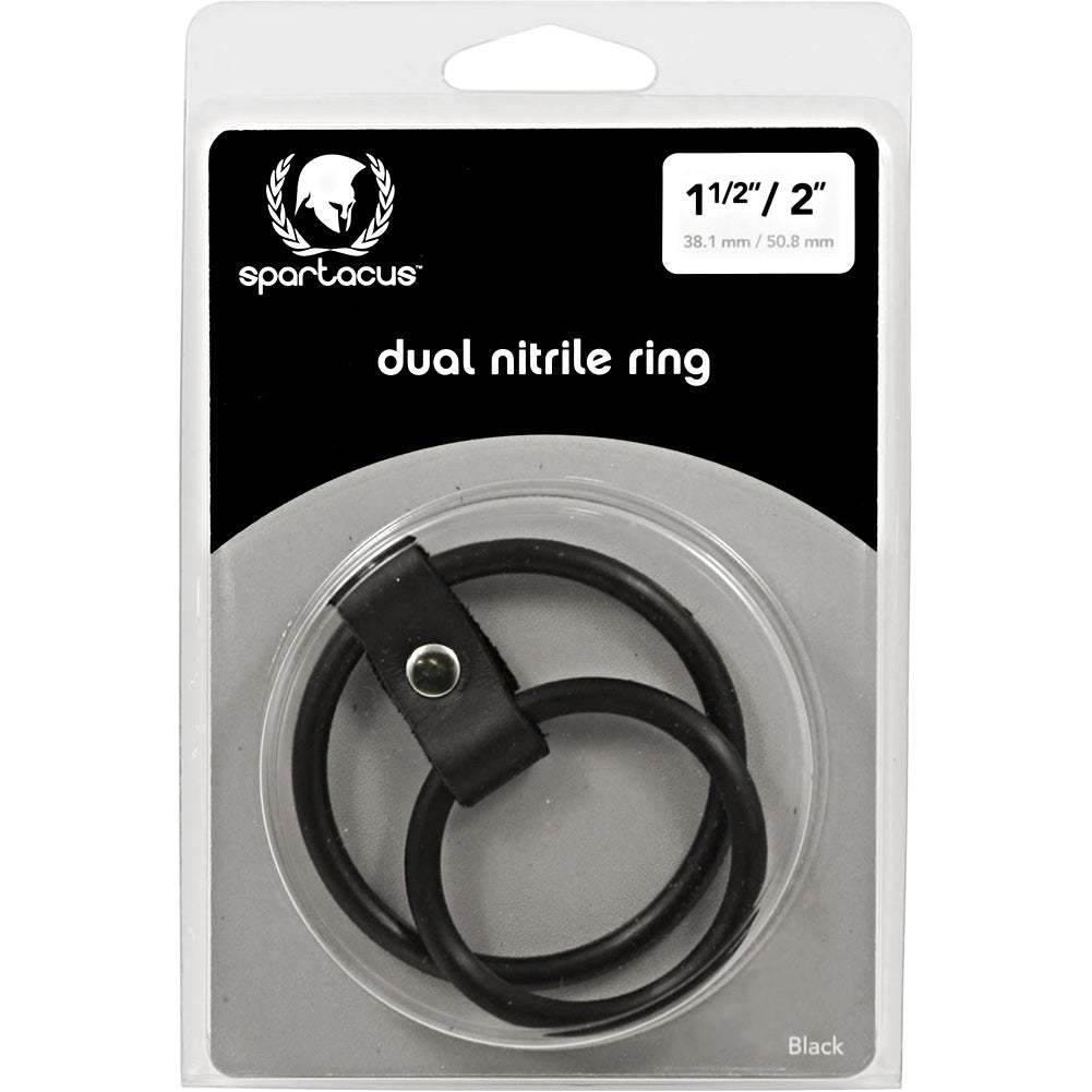 Nitrile Dual Cock Ring - Black by Cock & Balls