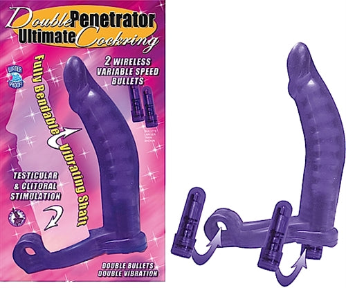 Double Penetrator Ultimate Cockring-Purple by Cock & Balls