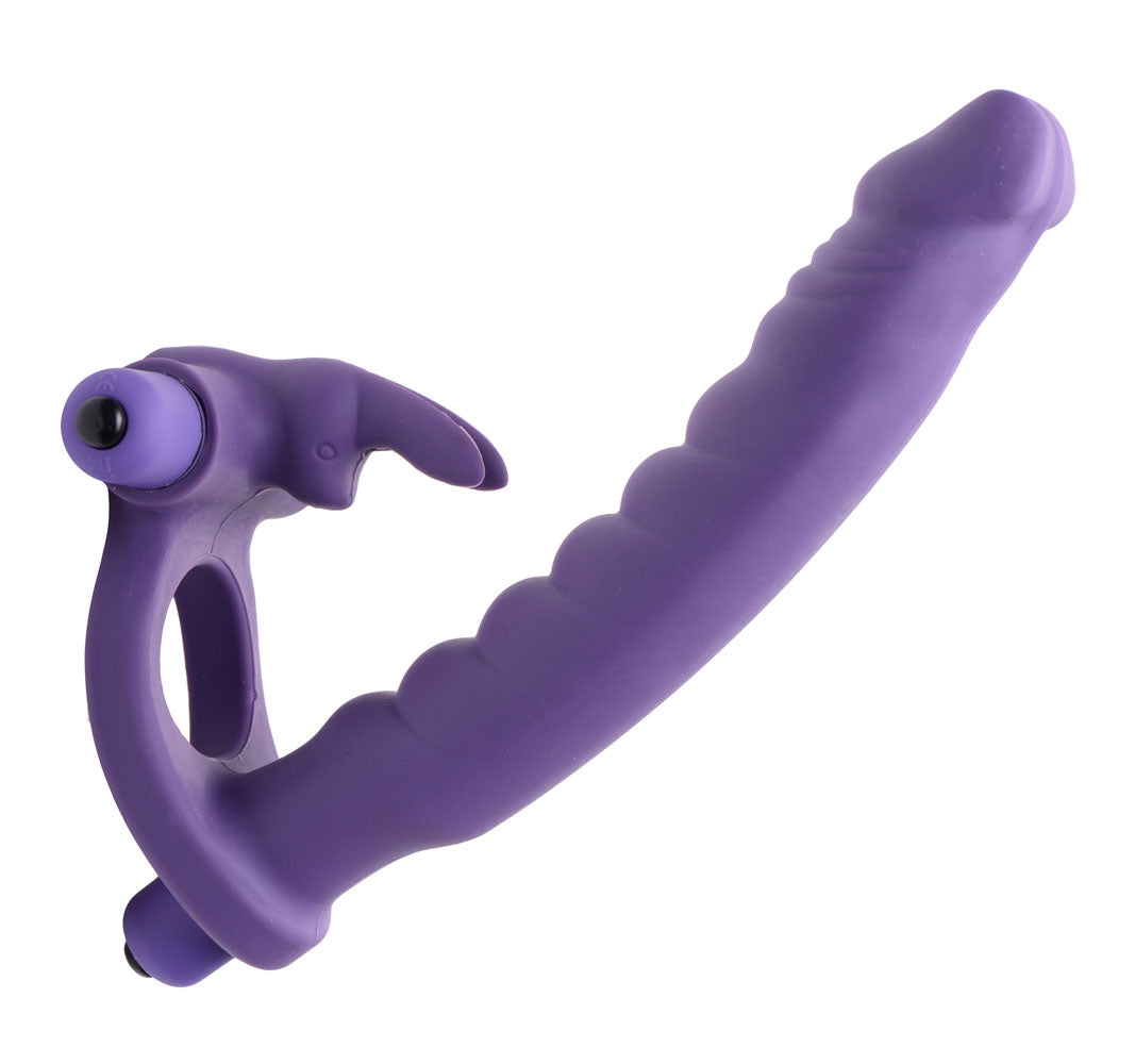 Double Delight Dual Insertion Vibrating Rabbit Cock Ring by Cock & Balls