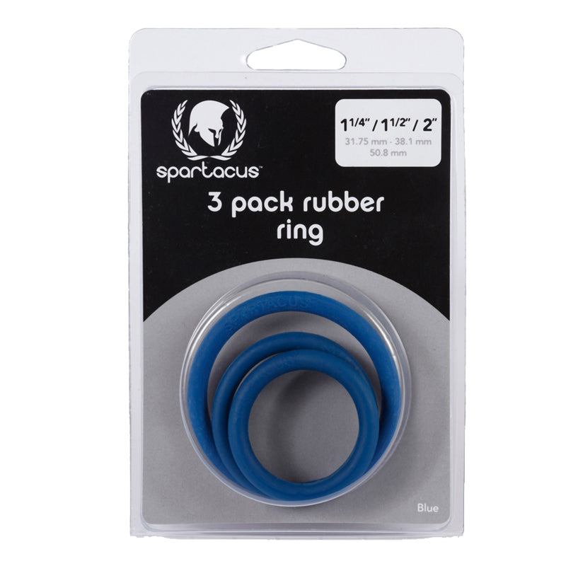 Spartacus Cock Ring Set (3 RubberRings/Blue) by Cock & Balls
